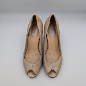 Nike Air x Cole Haan Gold Leather Peep-Toe Pumps